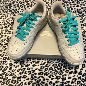 Nike Air Force 1 with Turquoise Accents